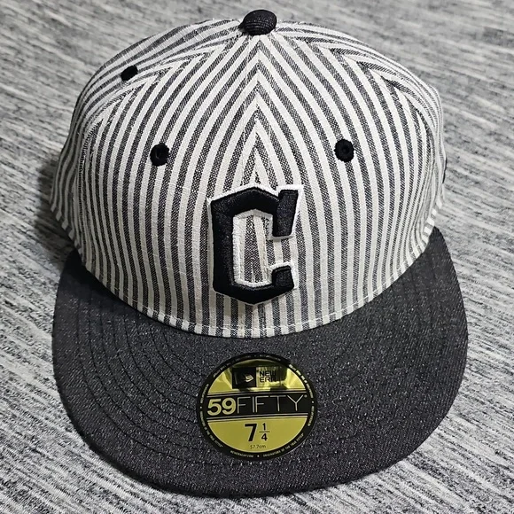 Cleveland Guardians Pinstriped Seersucker Promodel Hat Cap Size 7 1/4 New - Picture 8 of 8
